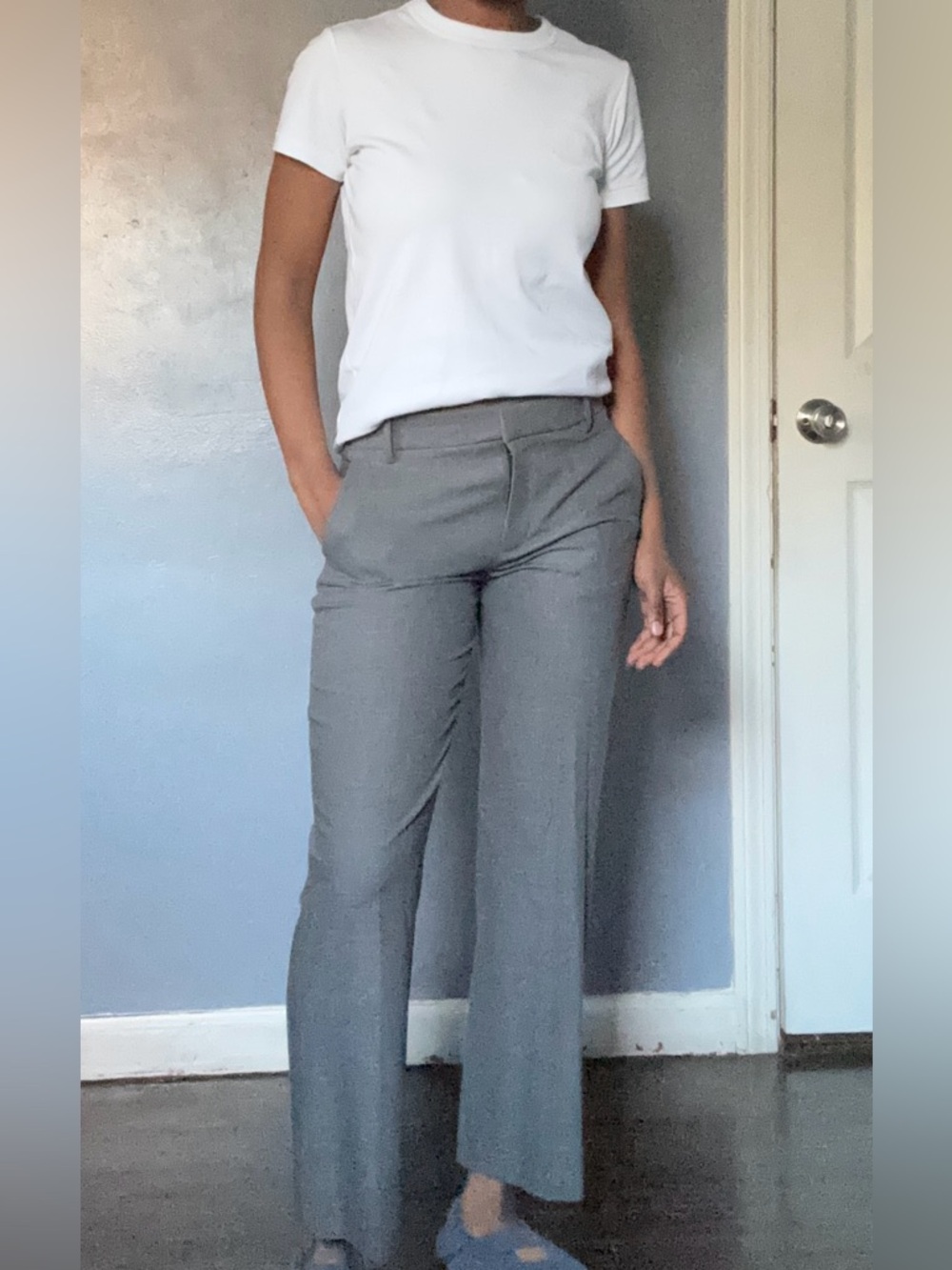 Kit and Ace Gray Straight-Leg Dress Trousers